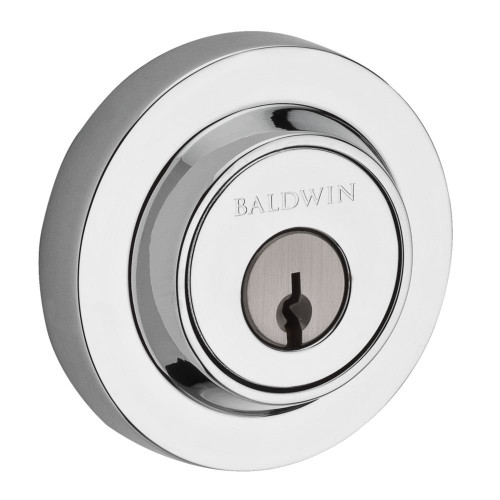 Baldwin DC.CRD.260.6L.DS.CKY.KD Contemporary Round Double Cylinder Deadbolt, Polished Chrome