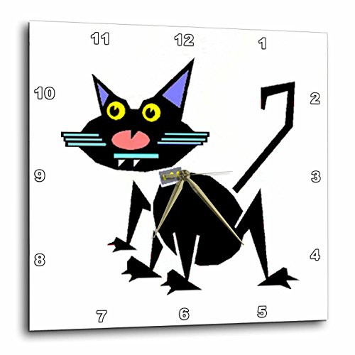 3dRose dpp_98586_1 Image of an Art Deco Cat.Jpg-Wall Clock, 10 by 10-Inch