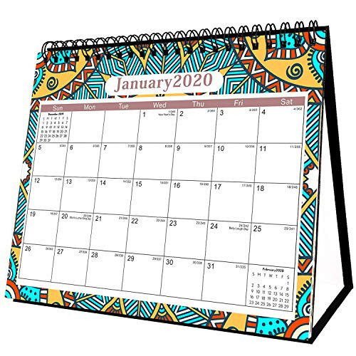 Desktop Calendar 2020 - Monthly 2020 Calendar 8" x 6" Desk Calendar 2020 Stand Up Desk Calendar Desktop to Do List Daily Planner Office