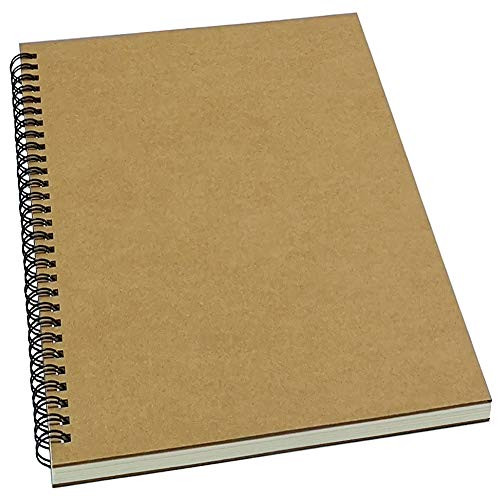 YUREE Spiral Notebook/Spiral Journal Lined, B5 Hard Kraft Cover Wire Bound Notebook Ruled, 70 Sheets (140 Pages), 10.5" x 7.3", Brown