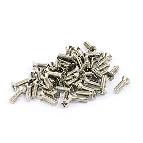 uxcell 50 Pcs M2.5x8mm Stainless Steel Countersunk Flat Head Phillips Machine Screws Bolts