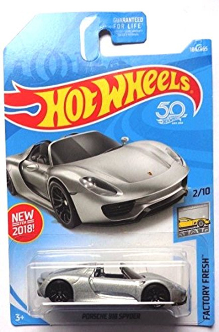 Hot Wheels 2018 50th Anniversary Factory Fresh Porsche 918 Spyder 184/365, Silver