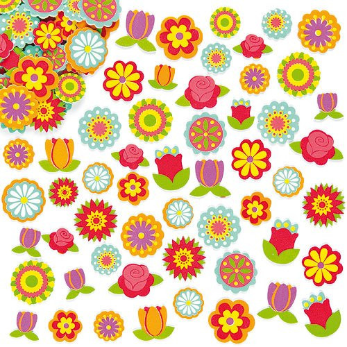 Baker Ross Flower Foam Stickers (Pack of 144) Self-Adhesive - for Kids to Decorate Collage, Cards & Craft Baker Ross Flower Foam Stickers (Pack of 144) Self-Adhesive - for Kids to Decorate Collage, Cards & Craft