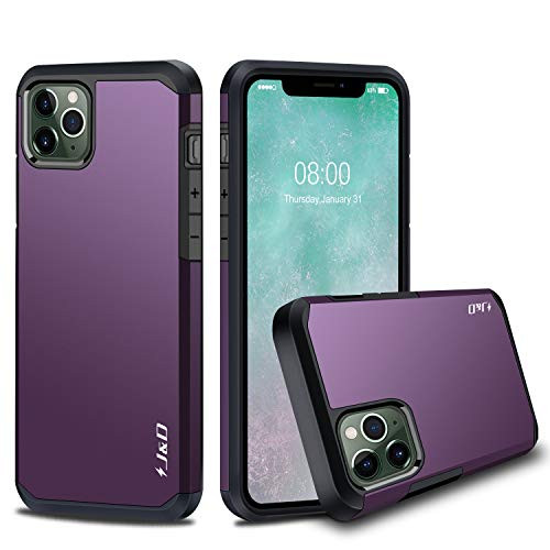 J&D Case Compatible for iPhone 11 Pro Case, Heavy Duty [Dual Layer] Hybrid Shock Proof Protective Rugged Bumper Case for iPhone 11 Pro Case - [Not for iPhone 11/iPhone 11 Pro Max] - Purple