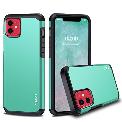 J&D Case Compatible for iPhone 11 Case, Heavy Duty [Dual Layer] Hybrid Shock Proof Protective Rugged Bumper Case for iPhone 11 Case - [Not for iPhone 11 Pro/iPhone 11 Pro Max] - Mint