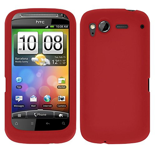 Amzer Silicone Skin Jelly Case for HTC Desire S - 1 Pack - Maroon Red