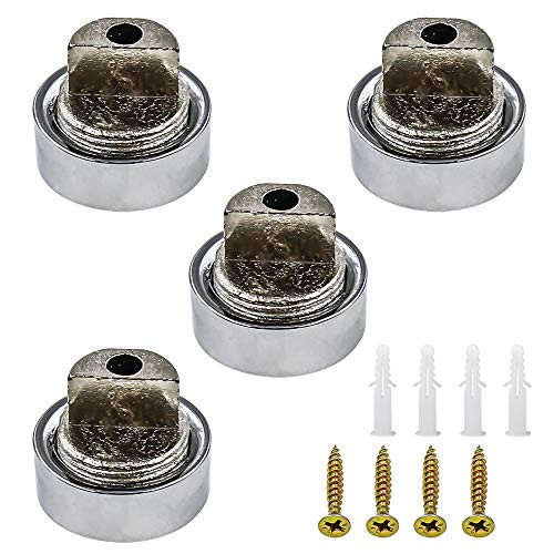 YooheyK190 Zinc Alloy Mirror Clips Glass Clips Clamps Holder Round Shape for 6-7mm Thick Mirror Pack of 4