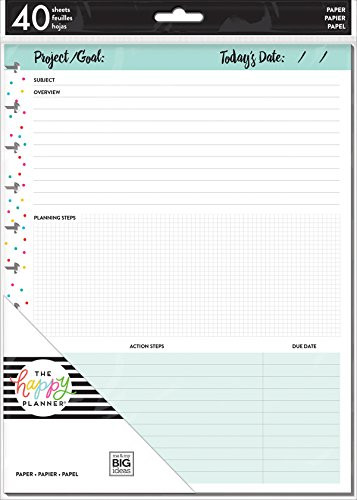 Me & My Big Ideas FILB-06 Happy Planner Big Full Sheet Fill Paper 40/Pkg-Project,