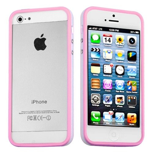 MyBat iPhone 5s/5 MyBumper Phone Protector Cover - Retail Packaging - Pink/Solid White MyBat iPhone 5s/5 MyBumper Phone Protector Cover - Retail Packaging - Pink/Solid White