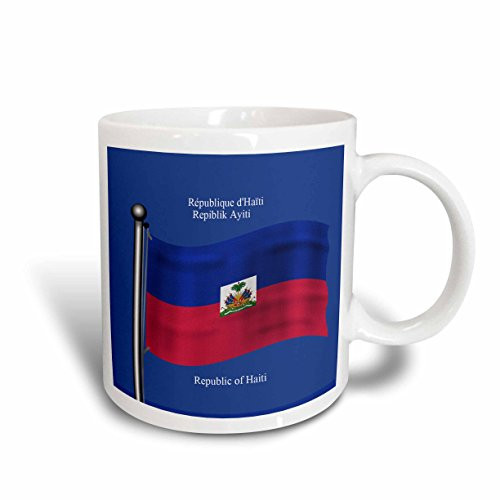 3dRose mug_63253_2"The flag of Haiti waving with The Republic of Haiti printed in English, French and Haitian Creole." Ceramic Mug, 15 oz, Multicolor 3dRose mug_63253_2"The flag of Haiti waving with The Republic of Haiti printed in English, French and Haitian Creole." Ceramic Mug, 15 oz, Multicolor