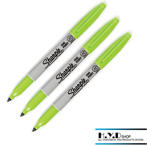 Sharpie fine point permanent marker sets lime green 3 Pcs.