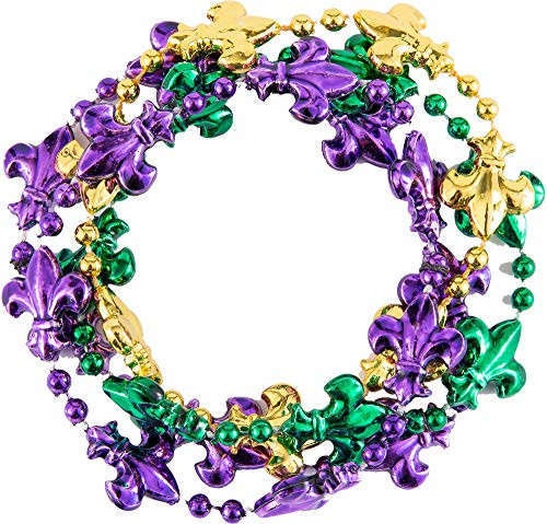 Amscan 310115 Mardi Gras Bead Bracelets party-supplies, 4, Multi Color