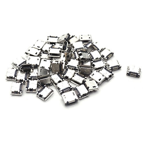 Antrader 50pcs/lot Micro USB 5 Pin Type B Female Connector SMT SMD DIP Socket Jack Connector Port PCB Board