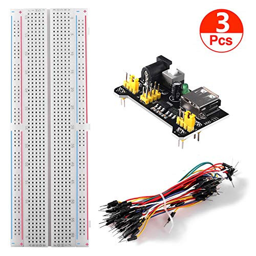 Organizer Arduino Starter Kits 830 MB-102 Tie Points Solderless Breadboard + 3.3V 5V Power Supply Module + 65pcs Jumper Cables K3