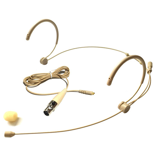Microdot 4016 Headset Headworn Microphone For SHURE Wireless System - Detachable Cable With Mini XLR Ta4f Connector - Omidirectional Mic