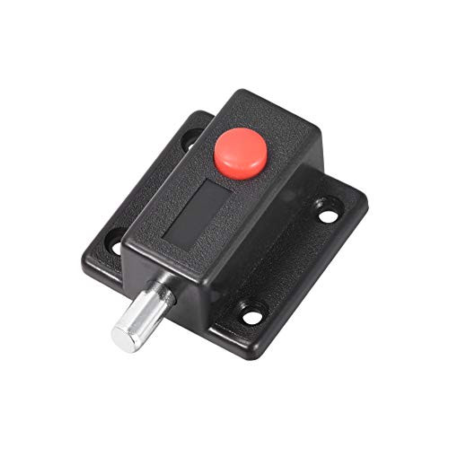 uxcell Door Bolt Lock, 2-inch ABS Sliding Flush Barrel Latch with Switch Button Black