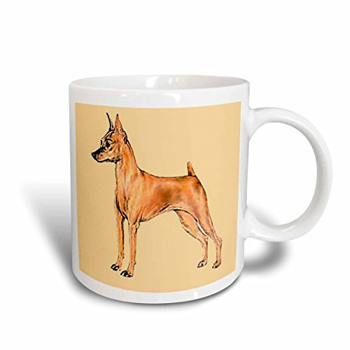 3dRose Red Miniature Pinscher Mug, 11-Ounce