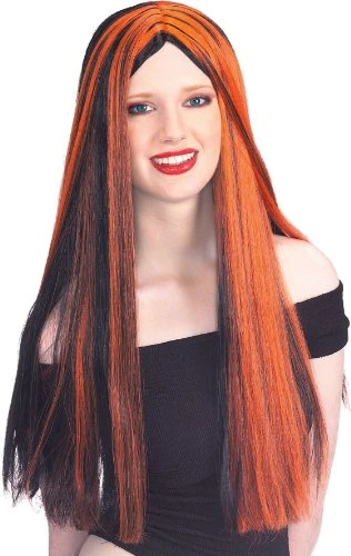 Rubie's Black and Orange 24-Inch Witch Wig, Black/Orange, One Size