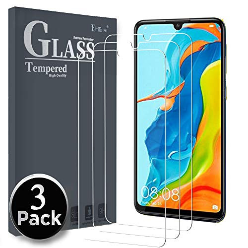 Ferilinso Screen Protector for Huawei P30 Lite,[3 Pack] Tempered Glass with Lifetime Replacement Warranty