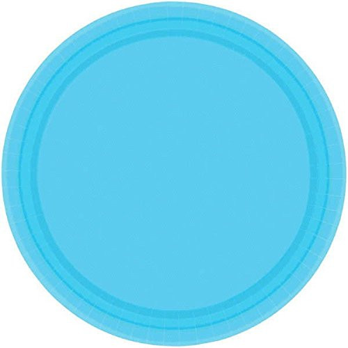 Amscan 69915.54 Round Dinner Plates, 10 1/2", Blue