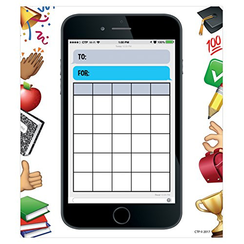 Creative Teaching Press Incentive Chart Emoji Fun Smart Phone Fun Student Incentive Charts, Ctp 0695