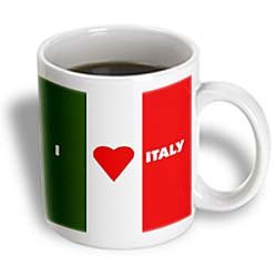 3dRose I Love Italy II Ceramic Mug, 11-Ounce