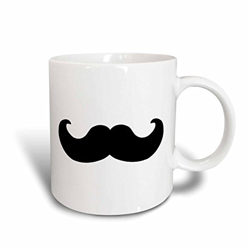 3dRose Black Mustache on White, Hipster, Humorous, Fun, Whimsical, Ceramic Mug, 11-Oz 3dRose Black Mustache on White, Hipster, Humorous, Fun, Whimsical, Ceramic Mug, 11-Oz
