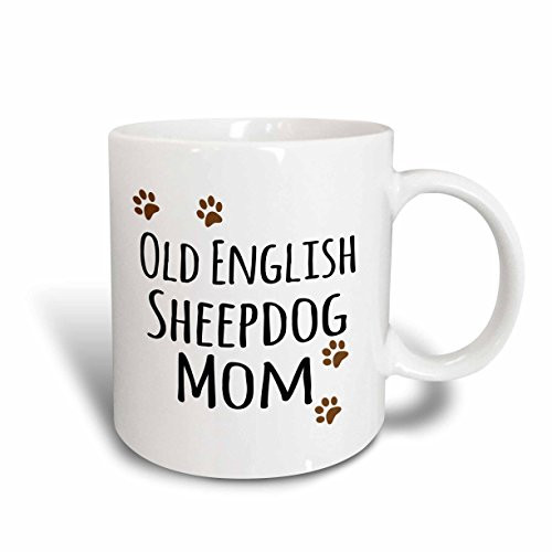 3dRose 154165_1 Old English Sheepdog Mom Mug, 11 oz, Ceramic