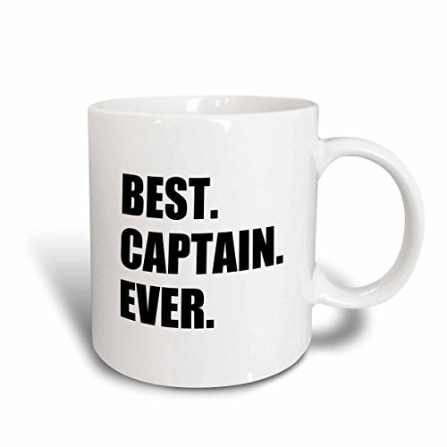 3dRose mug_179764_1 Best Captain Ever for Ship Boat Sailing Army Police Starship Captains Ceramic Mug, 11-Ounce