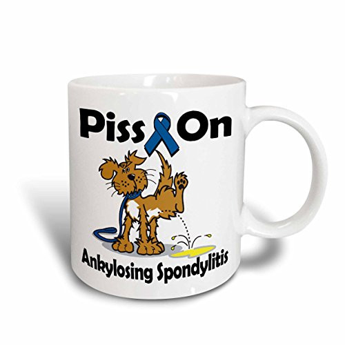 3dRose mug_115781_1 Piss on Ankylosing Spondylitis Awareness Ribbon Cause Design Ceramic Mug, 11-Ounce