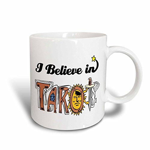 3dRose I Believe in Tarot Ceramic Mug, 11-Ounce