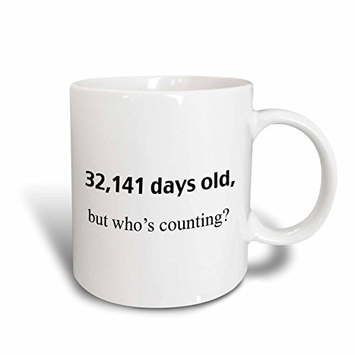 3dRose 32 141 Days Old But Who's Counting Happy 88th Birthday Ceramic Mug, 11-Ounce