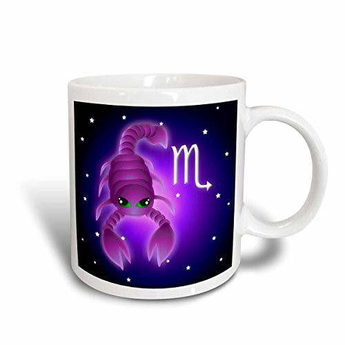 3dRose Cute Astrology Scorpio Zodiac Sign Scorpion Mug, 11-Ounce