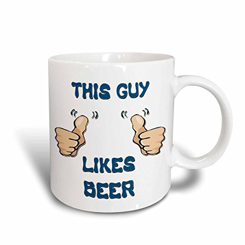 3dRose mug_150263_1 This Guy Likes Beer Ceramic Mug, 11-Ounce