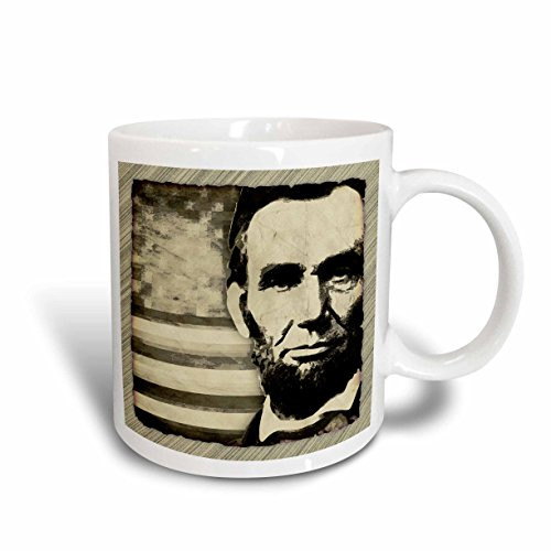 3dRose President Abraham Lincoln with American Flag in Sepia Tone Colors Mug, 11-Ounce 3dRose President Abraham Lincoln with American Flag in Sepia Tone Colors Mug, 11-Ounce