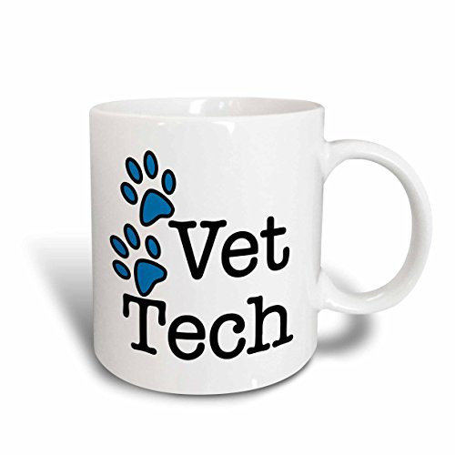3dRose 161087_1 Vet Tech Ceramic Mug, 11 oz, Blue