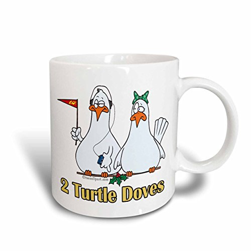 3dRose mug_104439_1 Two Turtle Doves Ceramic Mug, 11-Ounce