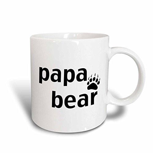 3dRose Papa Bear, Father, Dad, Daddy Ceramic Mug, 11-Ounce