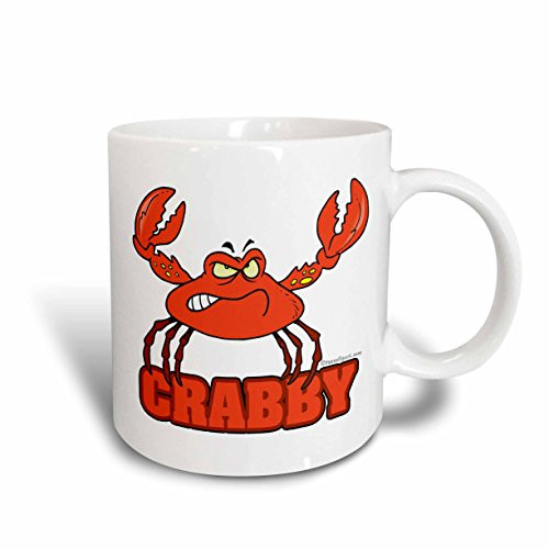 3dRose 104030_1""Funny Crabby Red Crab" Ceramic Mug 11 oz White