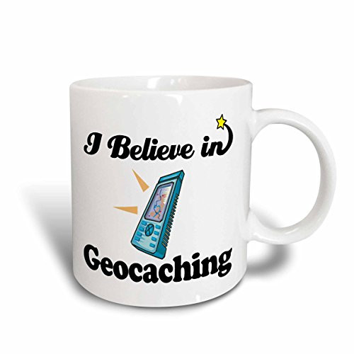 3dRose mug_105181_1 I Believe in Geocaching Ceramic Mug, 11-Ounce