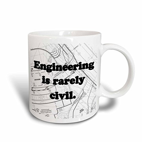 3dRose Engineering is Rarely Civil Civil Engineer Ceramic Mug, 11-Ounce
