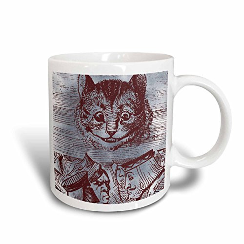 3dRose mug_110207_1 Vintage Alice in Wonderland Cat Ceramic Mug, 11-Ounce