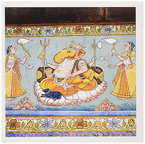 3dRose Greeting Cards, Rajasthan, India. Mural Painted on the Wall (gc_188254_2)