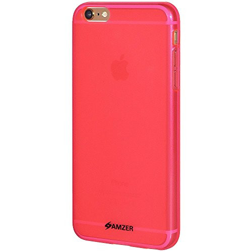 Amzer Slim Pudding Soft Gel TPU Skin Fit Case Cover for iPhone 6 Plus, iPhone 6s Plus - Retail Packaging - Hot Pink