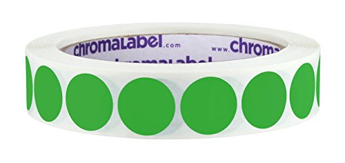 ChromaLabel 3/4 inch Removable Color-Code Dot Labels | 1,000/Roll (Green)