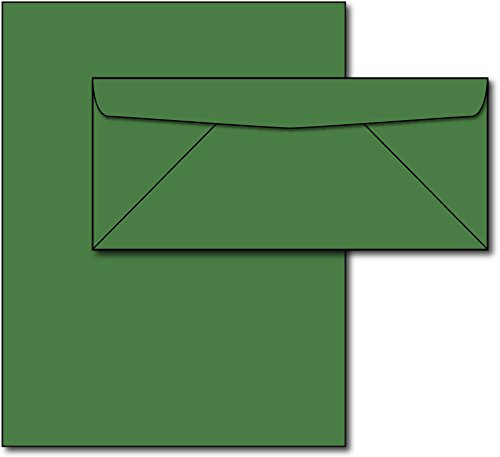 Green Matching Paper & Envelopes - 40 Sets