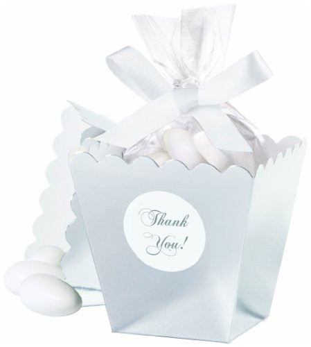 Wilton 415-0522 Silver Popcorn Box Favor Kit, 50 Count