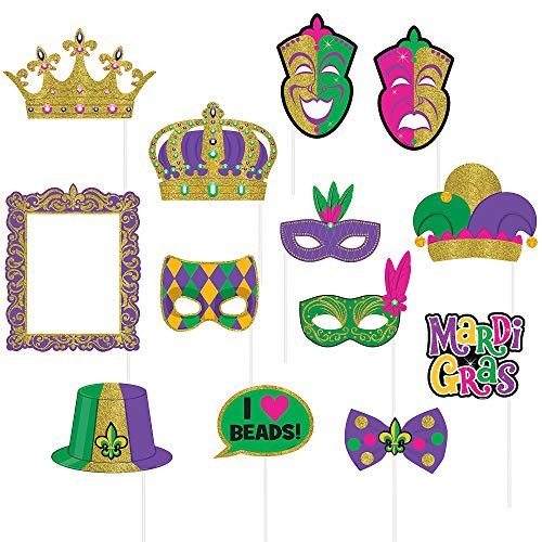 Amscan 399406 Mardi Gras Photo Prop Kit, One Size, Multicolor