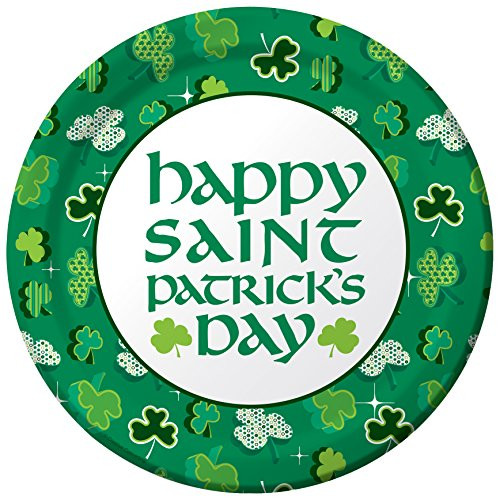 Creative Converting 8 Count Paper Dessert Plates, Shamrock Party