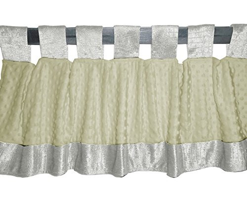 Baby Doll Bedding Croco Minky Window Valance, Ivory/Beige